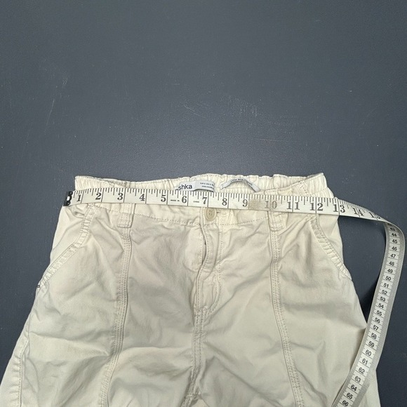 Bershka Pants Women's Small Cream Low Rise Cargo Wide Leg Utility Cotton Outdoor - Picture 12 of 15